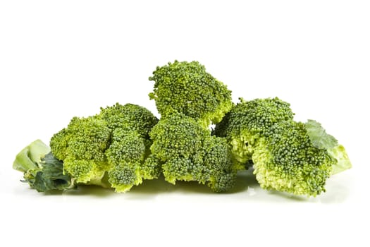 Fresh broccoli on white with soft shadow