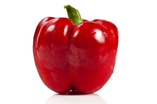 Red bell pepper on white background