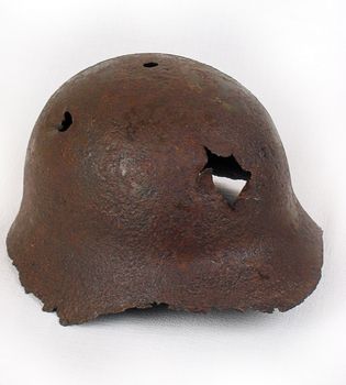 Rusty helmet of the nazi soldier