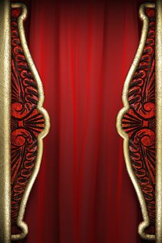 gold on red velvet curtain