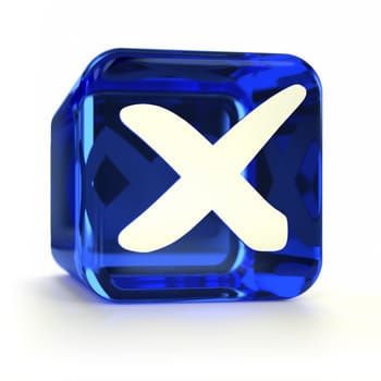 Blue cross mark computer icon. Part of an icon set.