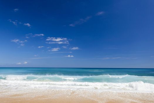 Beautiful landscape picture of a white sand tropical beach