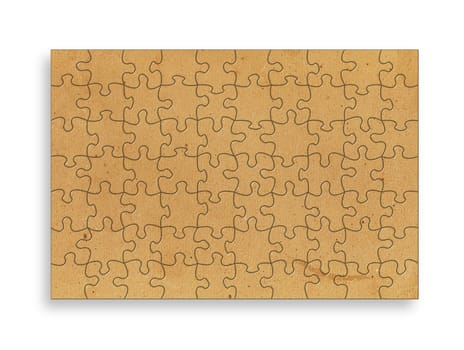 vintage  close up paper on white background in the form of a puzzle