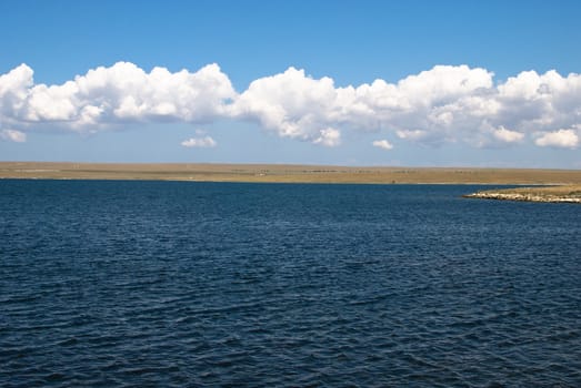 Donuzlav Lake, natural reserve, the deepeset salty lake in Crimea