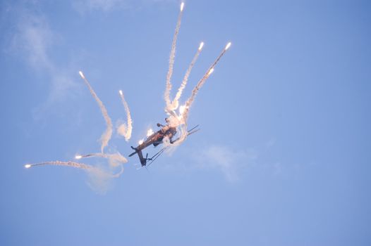 LEEUWARDEN, FRIESLAND, THE NETHERLANDS-SEPTEMBER 17: AH-64 Apache at the Air show on September 17, 2011 at RNLAF Leeuwarden Airbase