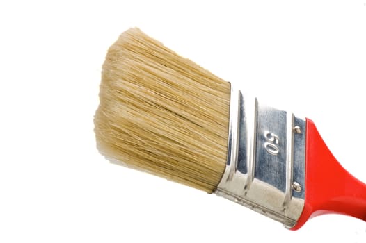 Partial large flat red and chrome paint brush