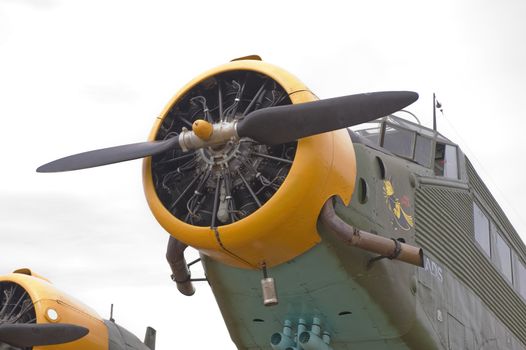 CERNY LA FERTÉ ALAIS, FRANCE - JUNE 12: Junkers 52 at Aerial Meeting "The propeller era" in Cerny La Ferte Alais, France on June 12, 2011