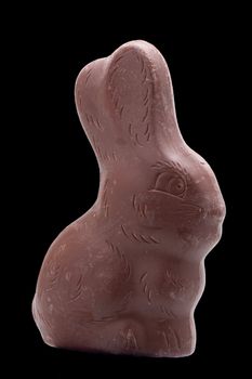 Chocolate easter bunny on black