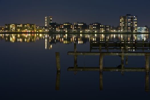 Night City scape of a european city