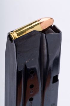 Loaded 9 mm pistol magazine