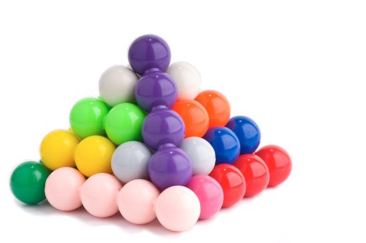 3D puzzle coloured balls pyramid