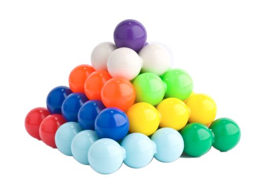 3D puzzle coloured balls pyramid