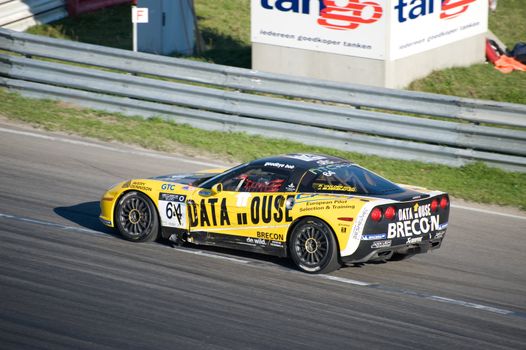 ZANDVOORT, THE NETHERLANDS - OCTOBER 10:  Jeroen Bleekemolen in his Corvette, winning the penultimate Dutch GT4 race of the season at Formido Finale Races at Circuit Park Zandvoort in Zandvoort, The Netherlands on October 10, 2010