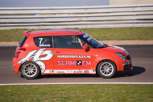 ZANDVOORT, THE NETHERLANDS - OCTOBER 10:  Kim van den Berg in her Suzuki Swift at Formido Finale Races at Circuit Park Zandvoort in Zandvoort, The Netherlands on Oktober 10, 2010