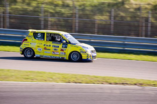 ZANDVOORT, THE NETHERLANDS - OCTOBER 10:  Marcel van de Maat in his Suzuki Swift braking at Formido Finale Races at Circuit Park Zandvoort in Zandvoort, The Netherlands on October 10, 2010