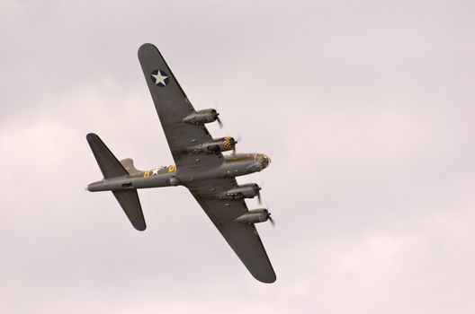 EDE, THE NETHERLANDS - SEPTEMBER 18: B17 Bomber at the Jan Hilgers Memorial / Airborne drop Arnhem 1944 Memorial in Ede, The Netherlands on September 18, 2010