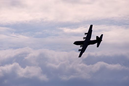 EDE, THE NETHERLANDS - SEPTEMBER 18: C130 Hercules at Jan Hilgers Memorial / Airborne drop Arnhem 1944 Memorial in Ede, The Netherlands on September 18, 2010