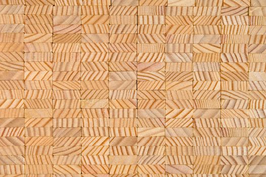 Neatly stacked wooden planks