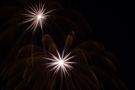 Exploding aerial fireworks