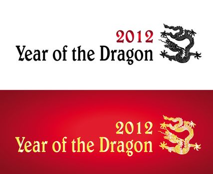 2012 Year of the Dragon design elements. Vector illustration