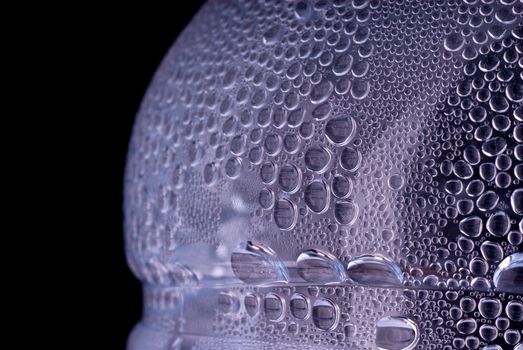 Water droplets on a bottle