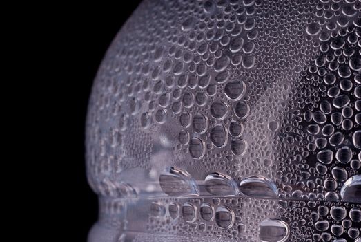 Water droplets on a bottle