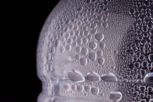 Water droplets on a bottle