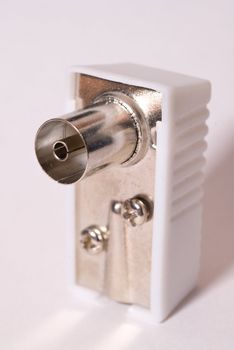 Metal and plastic antenna plug for tv