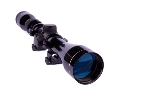 Rifle scope on white