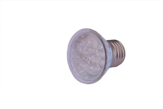 LED light bulb on white surface