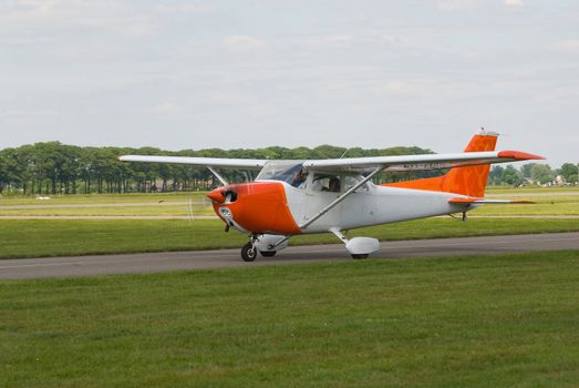 Small airplane on runway