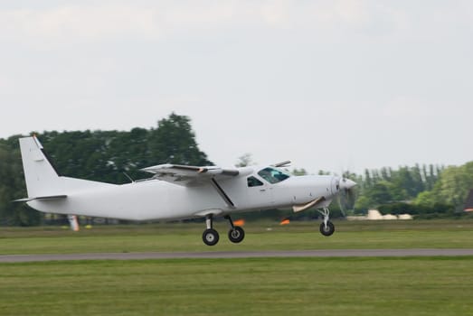 Small airplane on runway