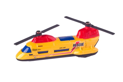 Multi colored twin rotor toy helicopter