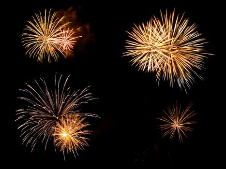 Long Exposure of Fireworks Against a Black Sky