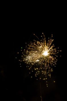 Exploding Aerial fireworks on black sky