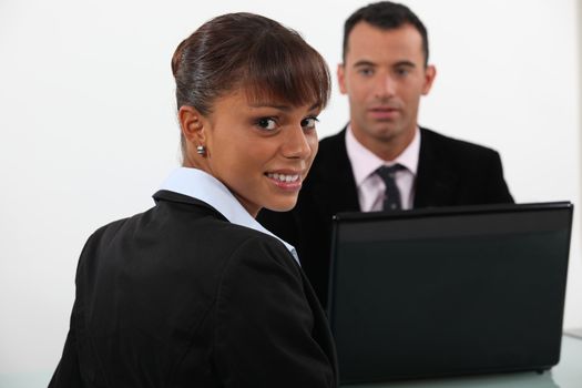 Business people at a desk