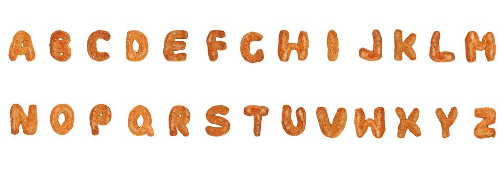 Letters of the British alphabet made of gingerbread