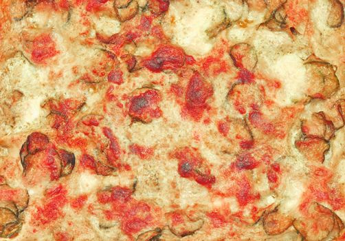 Detail of courgettes (zucchini) pizza with vegetables