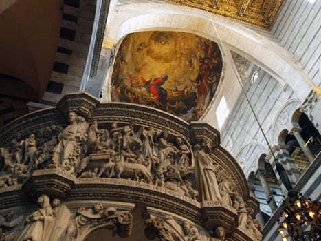 Pisa - Duomo interior.  Pulpit by Giovanni Pisano