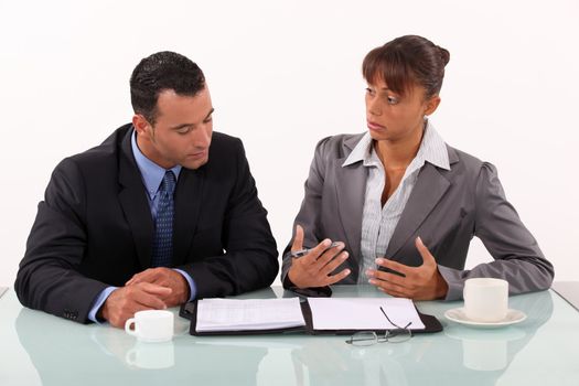 Man and woman in businessmeeting