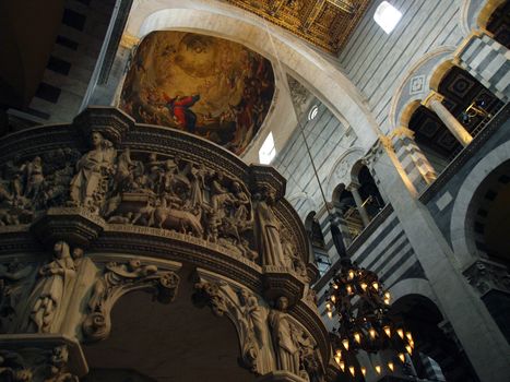 Pisa - Duomo interior.  Pulpit by Giovanni Pisano