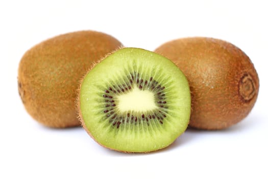 Close up kiwi fruit on white background