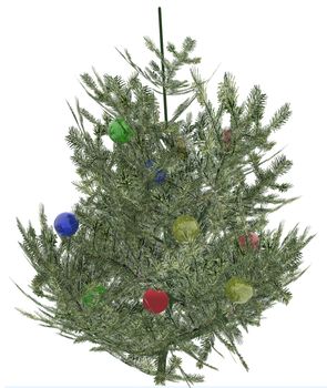 Christmas fur-tree with elements of toys (computer simulation) 