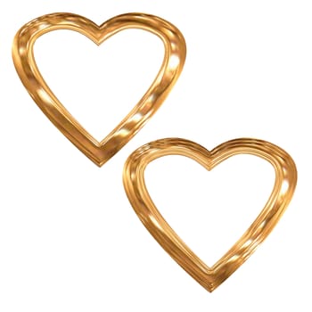 Set of preparations as hearts- frame(volumetric, chromeplated)