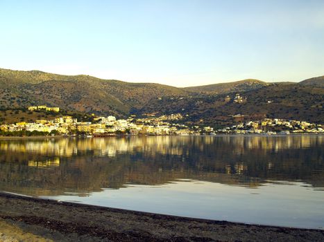elounda, crete, greece in early morning light
