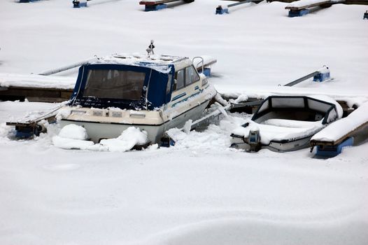 Boats in ice.
This is not good. 
From a winterday in Larvik, Norway.