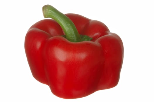 Red sweet pepper, sliced. With clipping path. In norwegian: paprika.