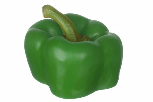 Green sweet pepper, sliced. With clipping path. In norwegian: paprika.