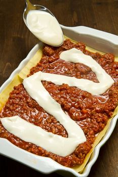 italian lasagna with bolognese sauce