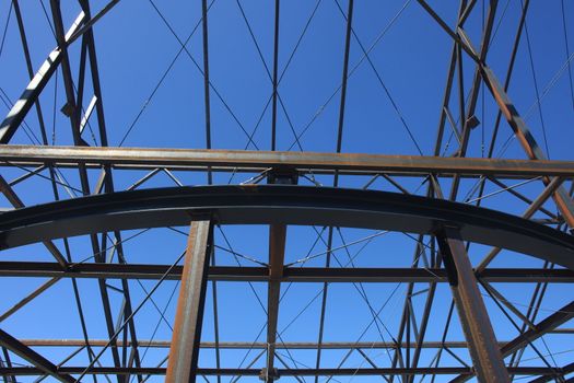 Steel framework under construction suitable as background
